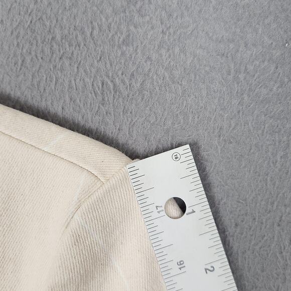 J.Crew Blazer Womens 4 Cream Ivory Pinstripe One Button Notch Lapel Lined Cotton - Picture 5 of 16